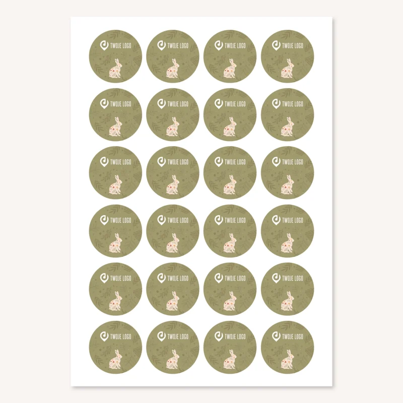 Wielkanocne naklejki z logo KWIATOWY SKOCZEK