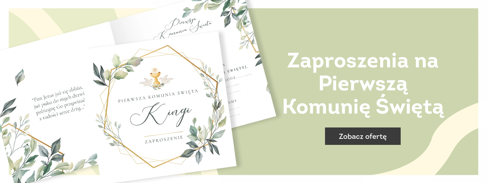 Baner zaproszenia na komunie