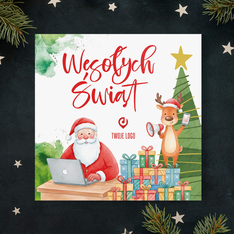 Kartka świąteczna ŚWIĄTECZNA KAMPANIA z Twoim logo