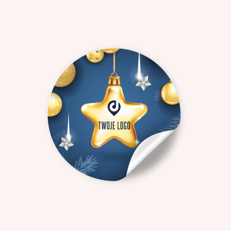Świąteczne naklejki z logo ZŁOTA GWIAZDA